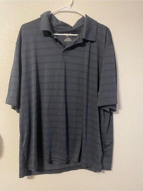 Men's Textured Polo Shirt in Charcoal Gray